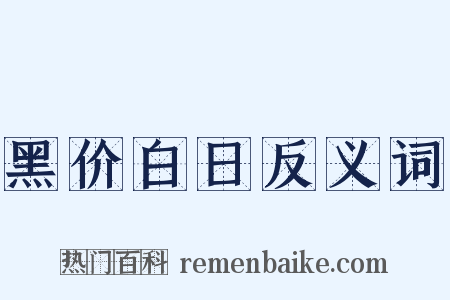 黑价白日反义词是什么意思的图片